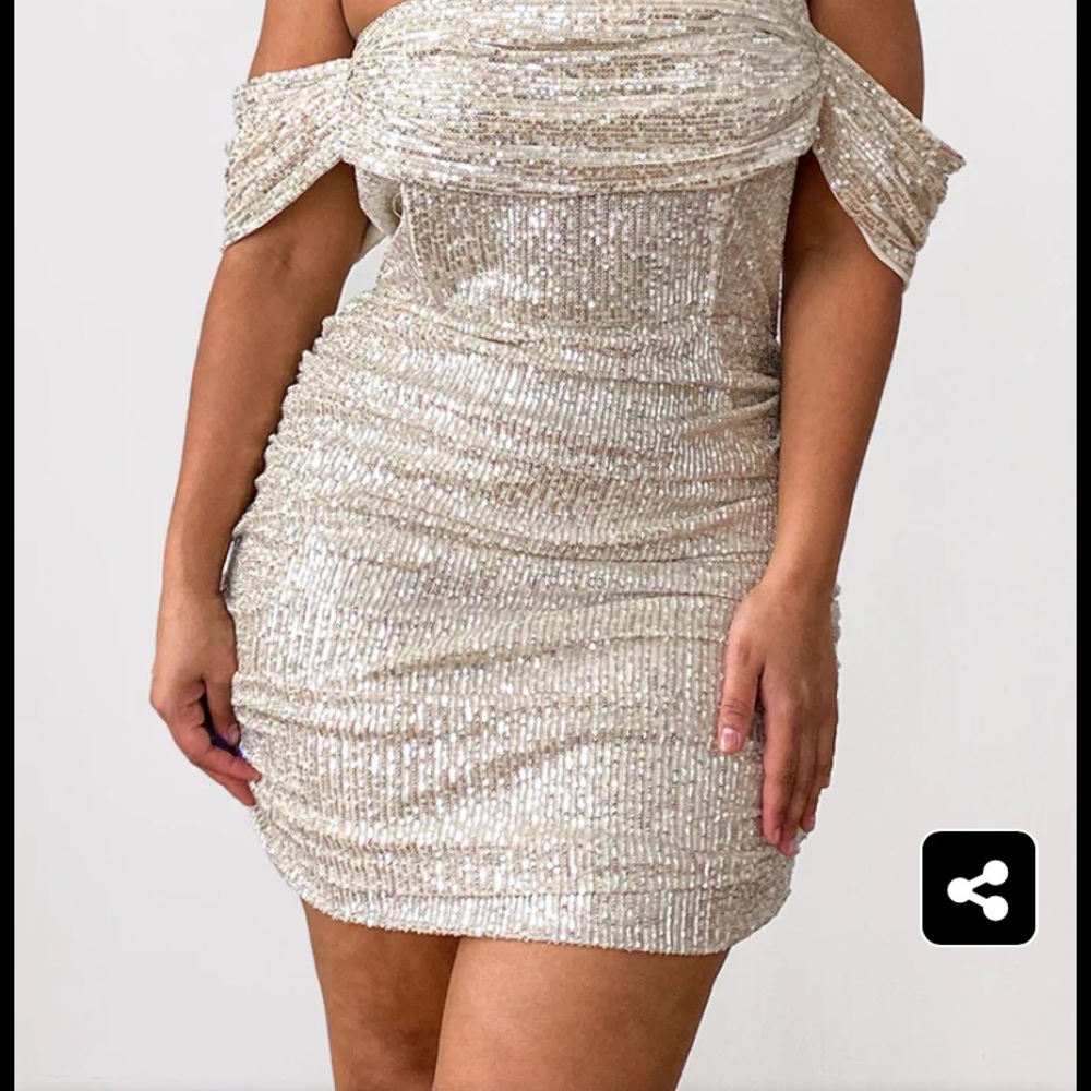 Brand New PLT Dress in gold and lime green.